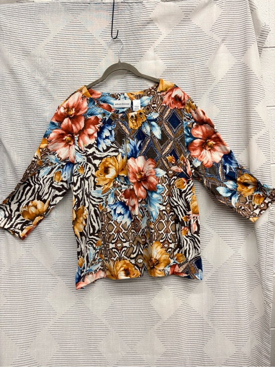 Alfred Dunner Tops - Alfred Dunner Multicolor Floral & Zebra-Print 3/4 Sleeve Top